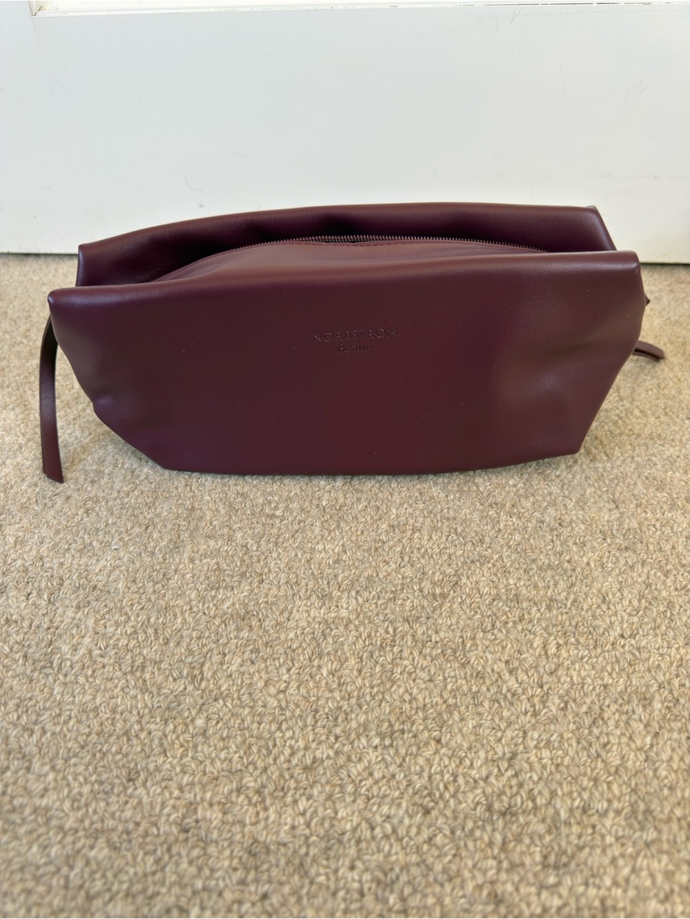 Leather Travel Dopp Kit in Deep Burgundy